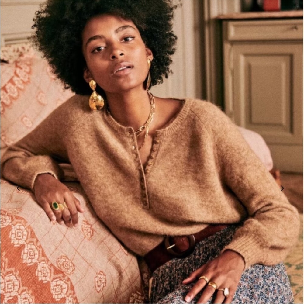 Sezane Leon Jumper Brown Women's Sweater - Picture 10 of 10
